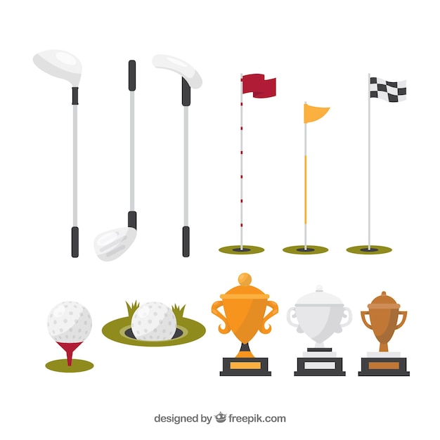 Free Vector collection of different golf elements