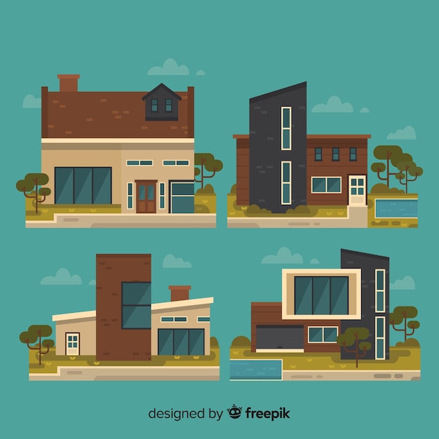 Free Vector collection of different houses