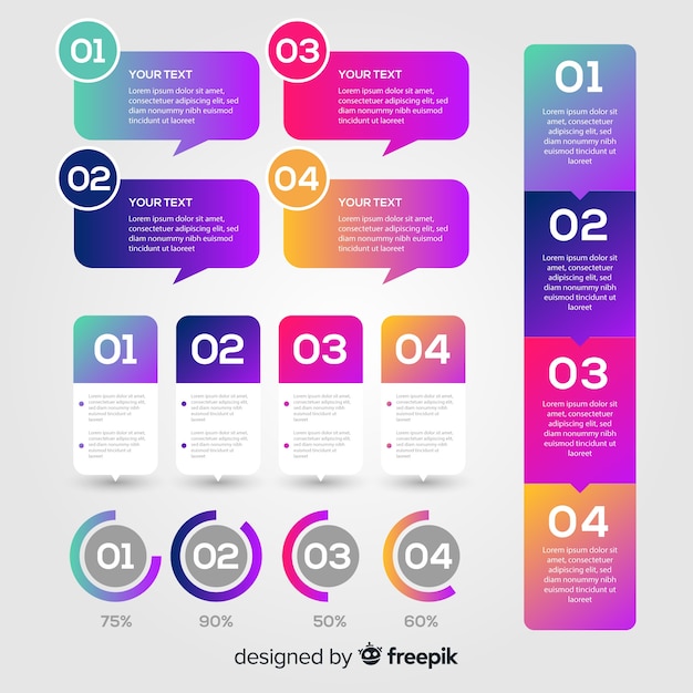 Collection of different infographic elements