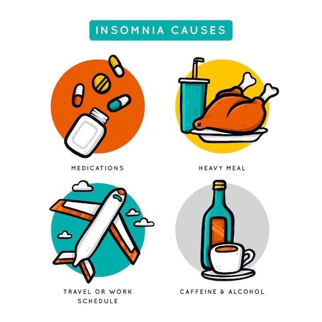 Collection of different insomnia causes