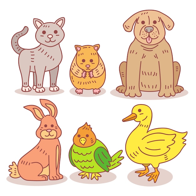 Collection of different pets