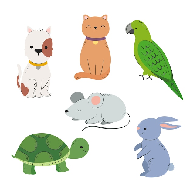 Collection of different pets