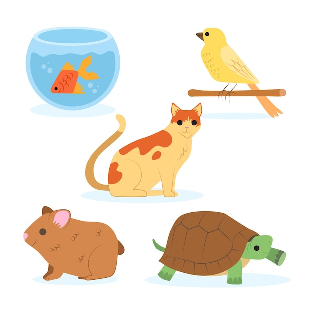 Free Vector collection of different pets