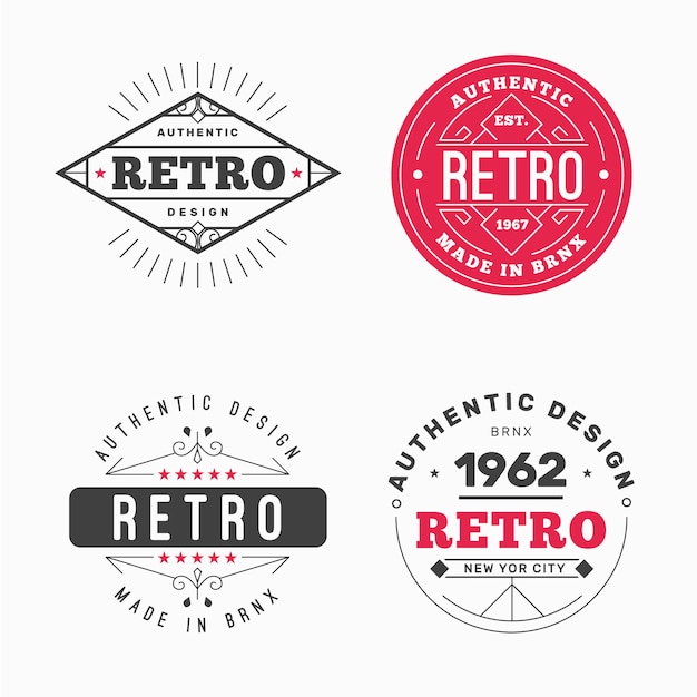 Free Vector collection of different retro logos