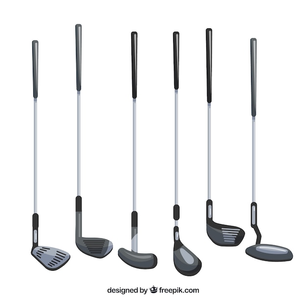 Free Vector collection of different types of golf clubs