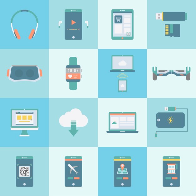 Collection of digital devices vectors