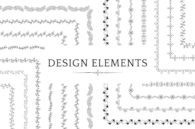 Free Vector collection of divider design element vectors