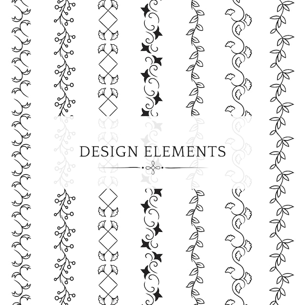 Collection of divider design element vectors