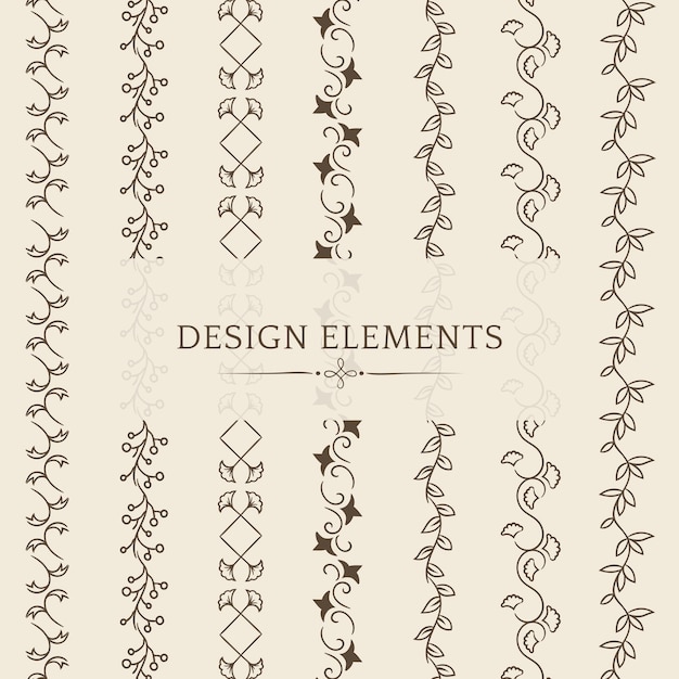 Collection of divider design element vectors