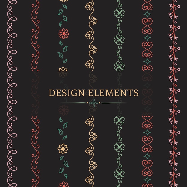 Free Vector collection of divider design element vectors