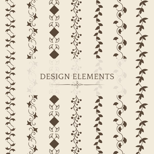 Collection of divider design element vectors