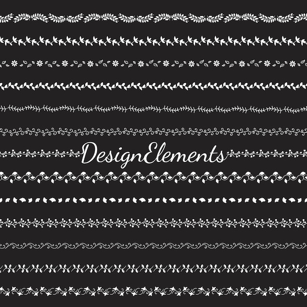 Collection of divider design element vectors