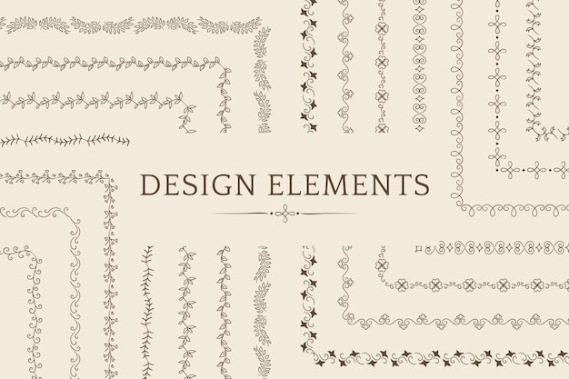 Collection of divider design element vectors