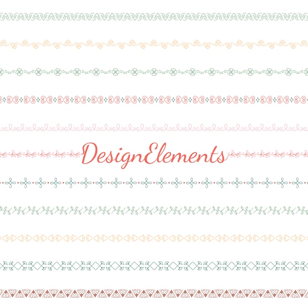 Collection of divider design element vectors