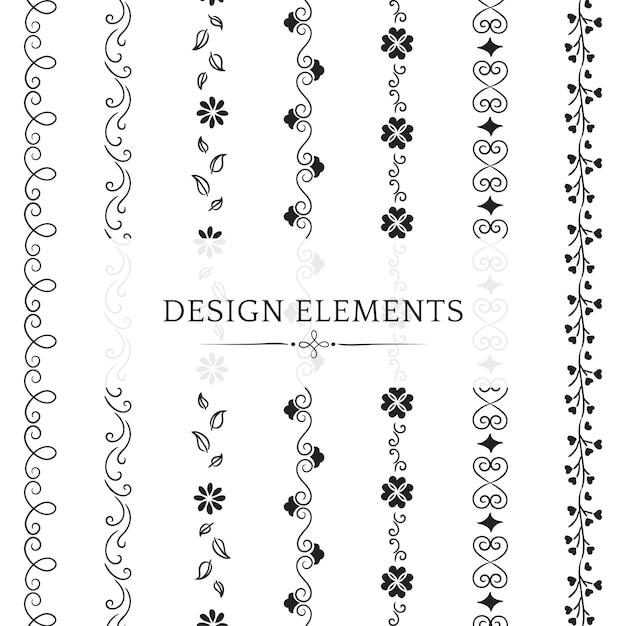 Collection of divider design element vectors