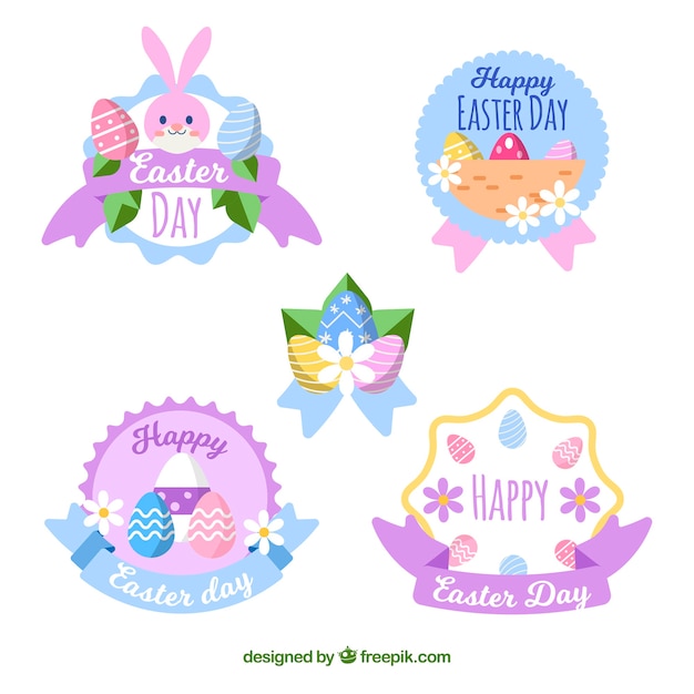 Collection of elegant easter labels