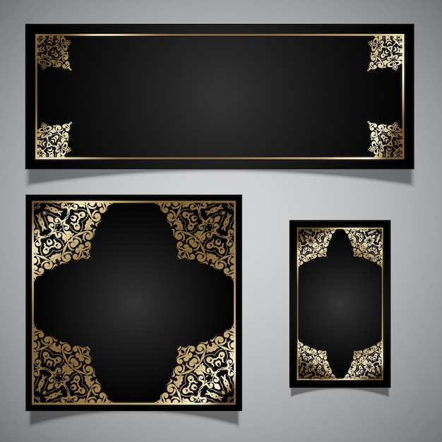 Collection of elegant golden frames