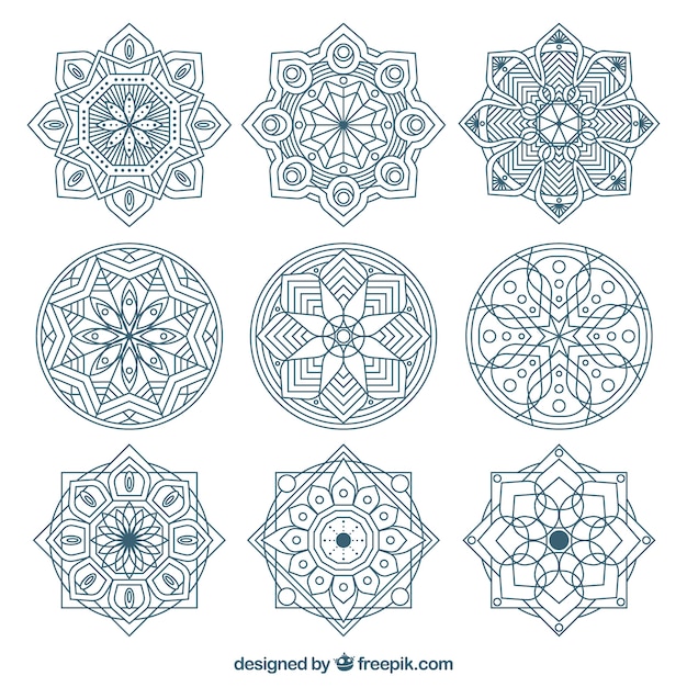 Free vector collection of elegant mandalas