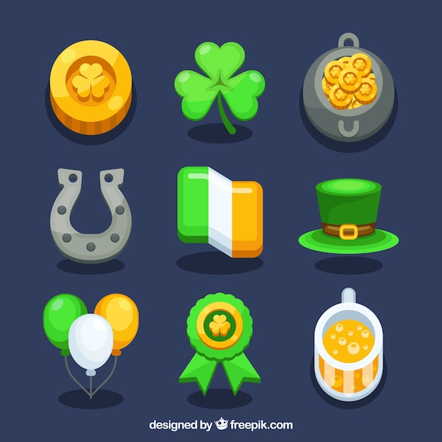 Collection of elements for st patricks day