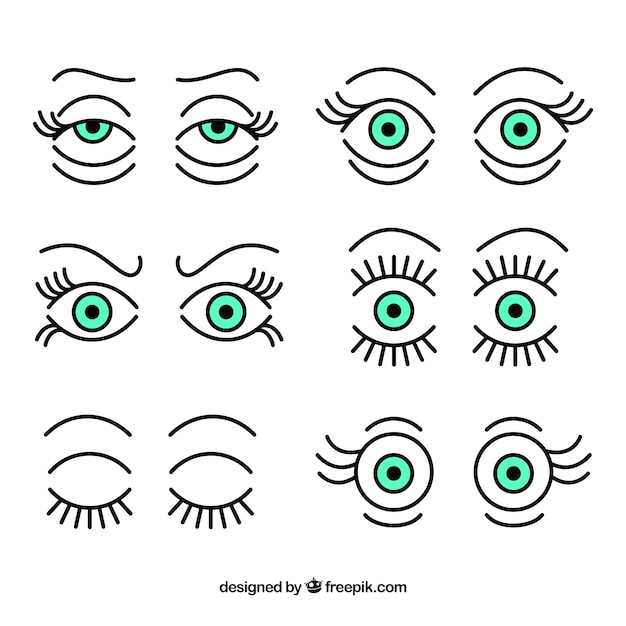 Free Vector collection of expressive eyes