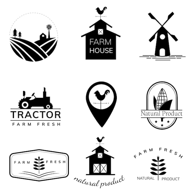 Free Vector collection of farming logo illustrations