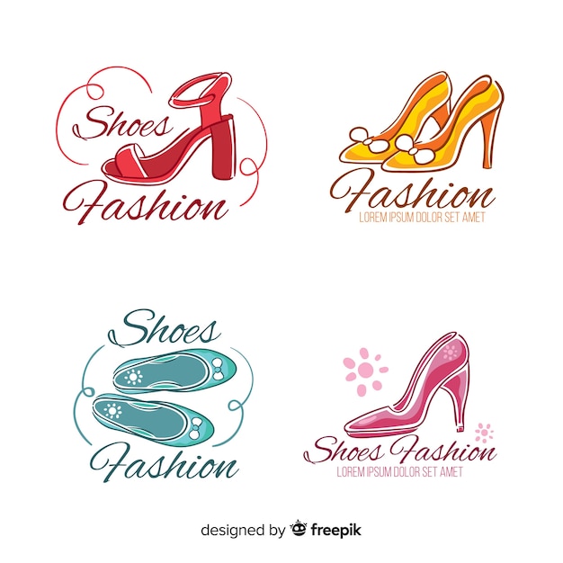 Collection of fashion shoe logos