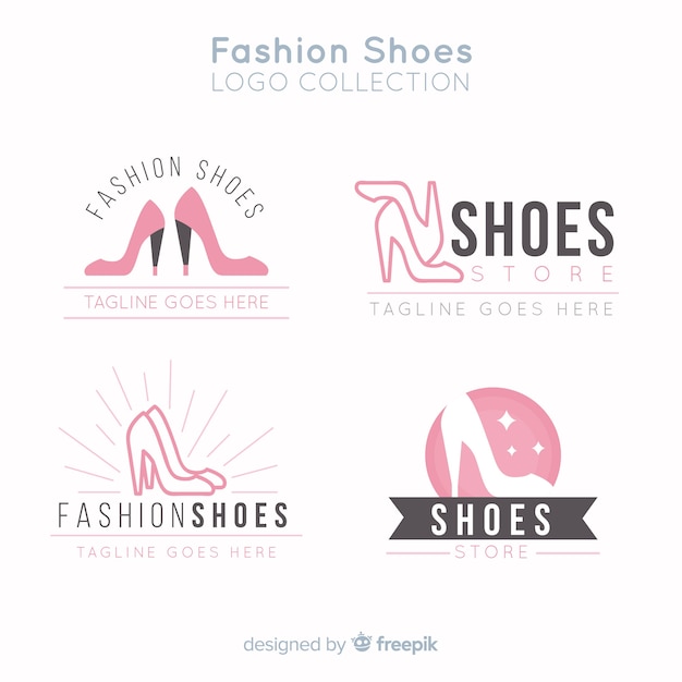 Collection of fashion shoe logos