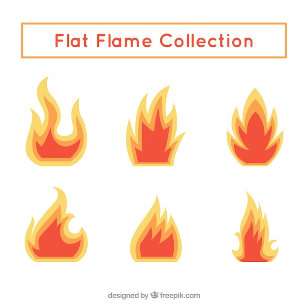 Free Vector collection of flames in flat design