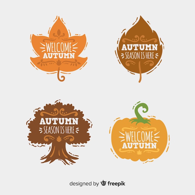 Free vector collection of flat autumn labels