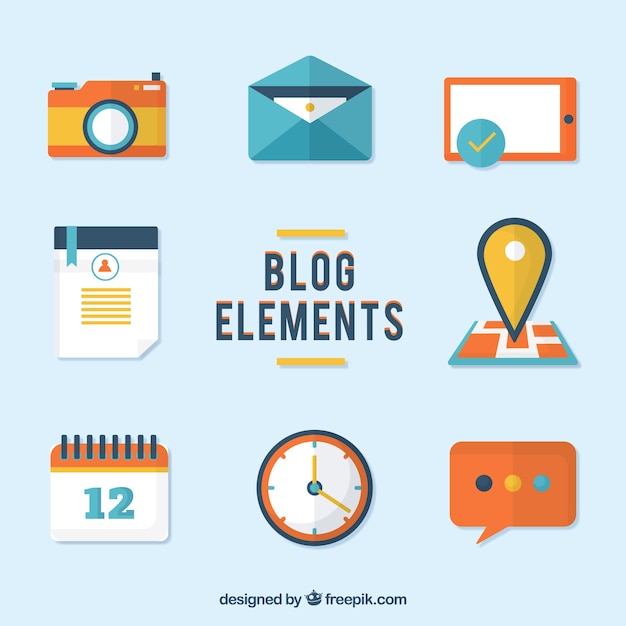 Collection of flat blog element