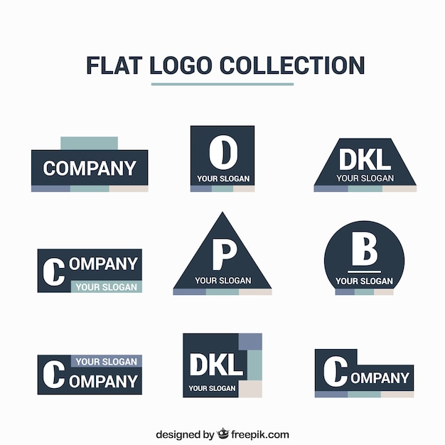 Collection of flat business logo