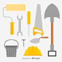 Free vector collection of flat construction equipment