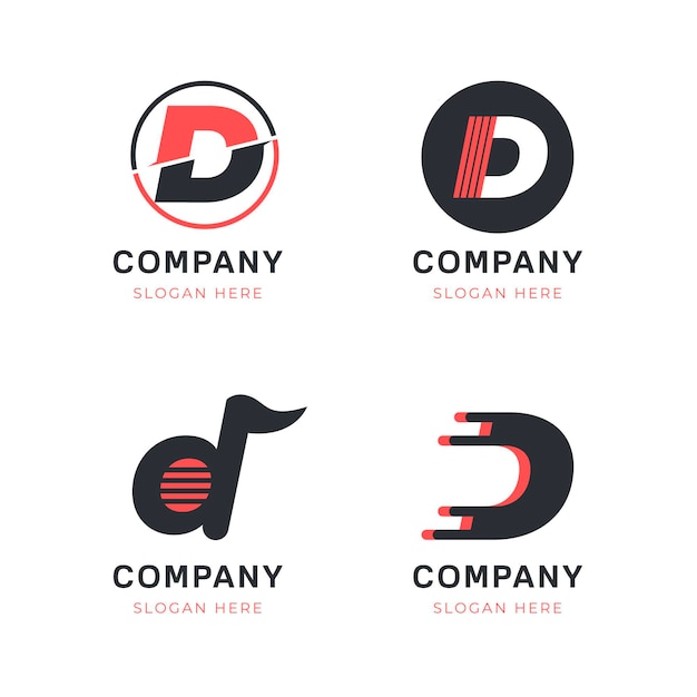 Free Vector collection of flat d logo templates