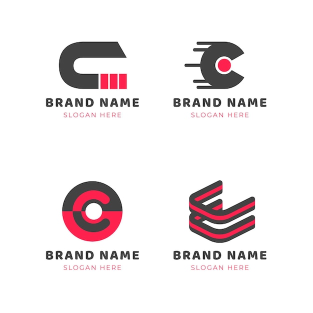 Free vector collection of flat design c logos