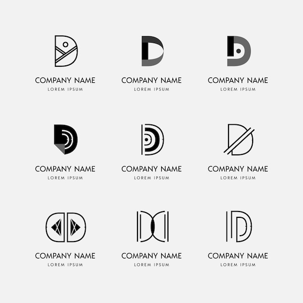 Free vector collection of flat design d logos