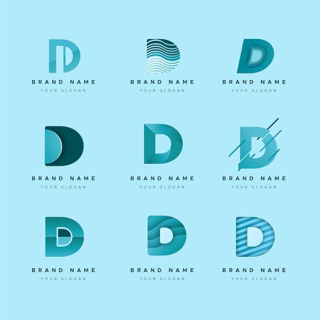 Free vector collection of flat design d logos