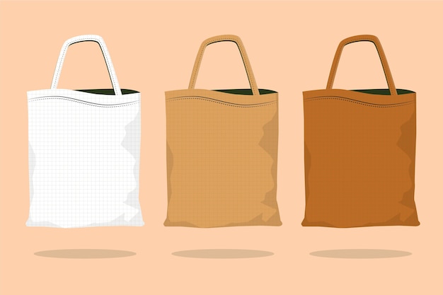 Free Vector collection of flat design fabric bags