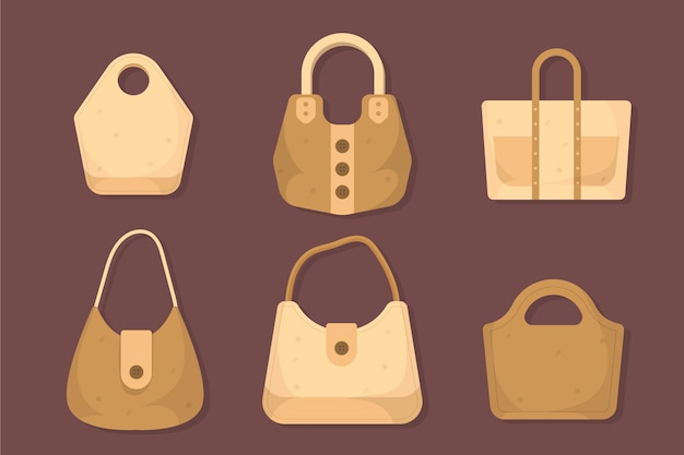 Free Vector collection of flat design fabric bags