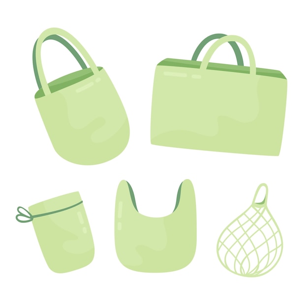 Free Vector collection of flat design fabric bags