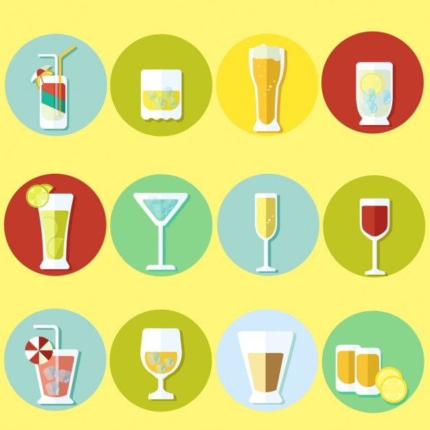 Free Vector collection flat drinks