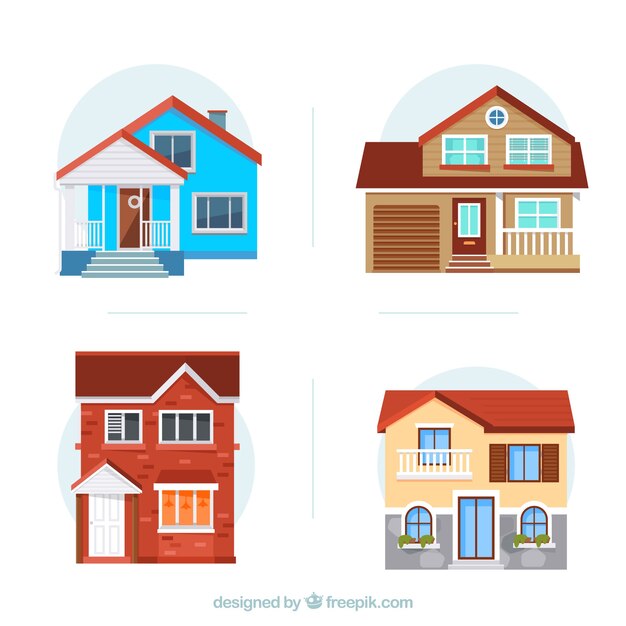 Collection of flat houses