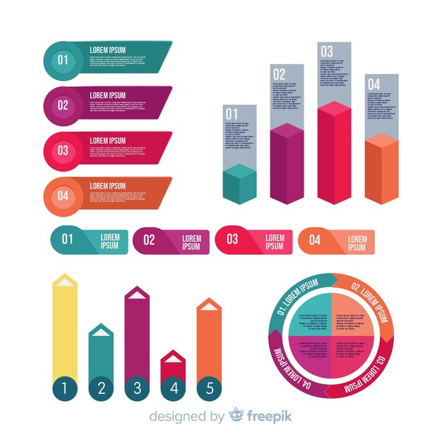 Collection of flat infographic elements