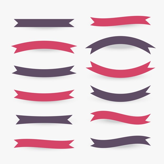 collection of flat ribbons in various styles