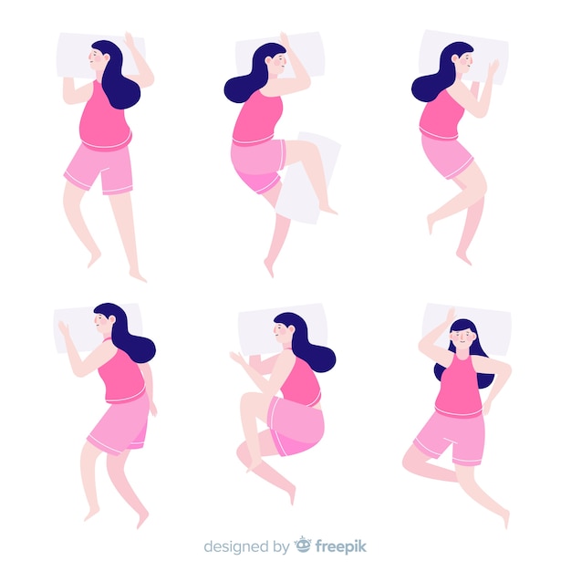 Free vector collection of flat sleeping poses