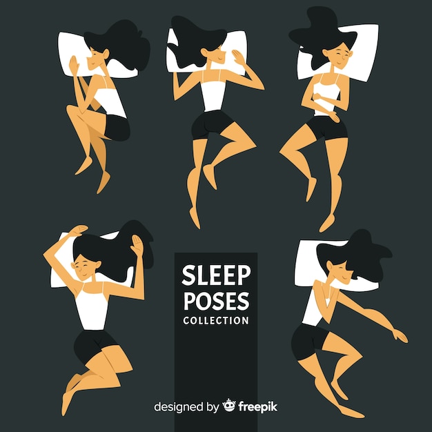 Free Vector collection of flat sleeping poses