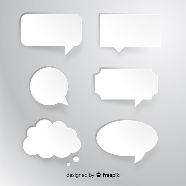 Free Vector collection of flat speech bubble in paper style