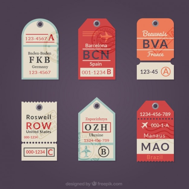 Free Vector collection of flat travel tag