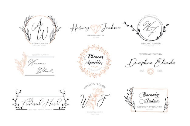 Free Vector collection of floral elegant logos