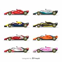 Free vector collection of formula 1 racing cars