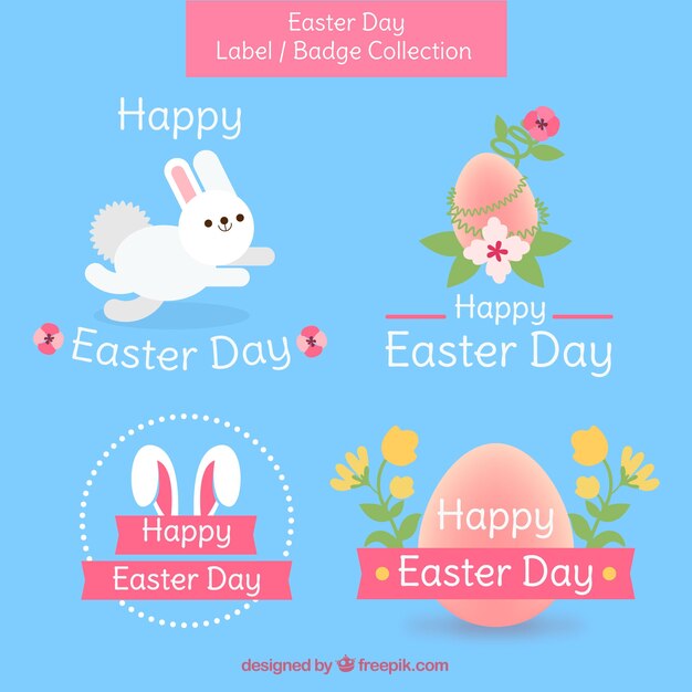 Collection of four easter badges